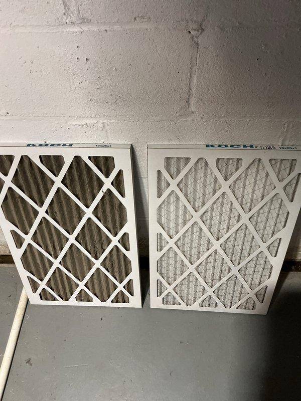Completed annual cooling maintenance on Koch HVAC unit. Performed standard system inspection and replaced heavily soiled air filter with new filter. Unit operational at time of service completion.