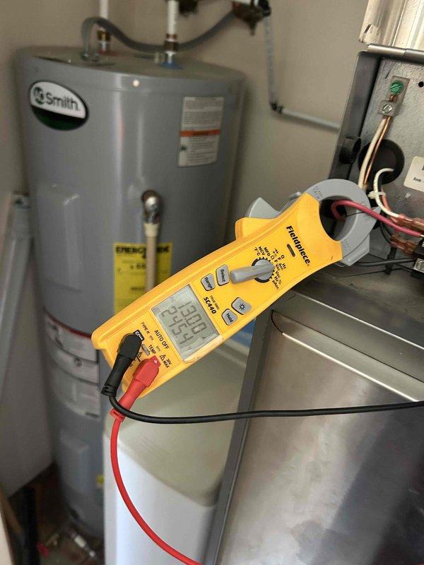 Responded to callback for recurring geothermal system shutdowns and inadequate cooling performance. Performed diagnostic testing on geothermal unit that was experiencing intermittent shutoffs similar to previous service visit. Utilized electrical testing meter to measure system parameters and monitored loop pressure readings with GEOPRO gauge showing approximately 0 PSI, indicating potential ground loop pressure loss or circulation issue. Inspected system components, wiring connections, and copper piping throughout unit. Issue appears related to ground loop system performance affecting unit's ability to maintain adequate heat rejection, causing thermal overload protection to trip unit offline repeatedly.