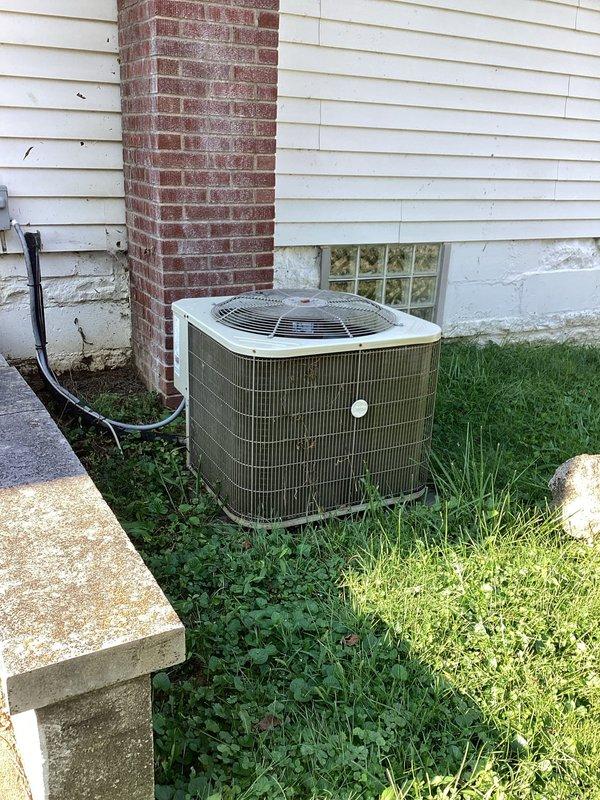Responded to no-cooling complaint with indoor temperature at 80 degrees. Performed system diagnostics on residential split-system air conditioning unit, inspecting both indoor furnace/air handler and outdoor condensing unit. Documented equipment condition and configuration for service records.