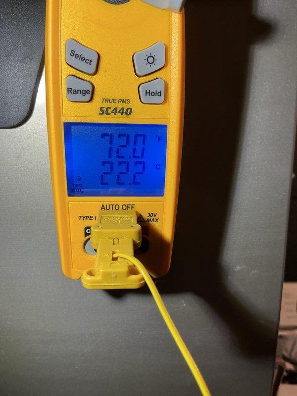 Completed annual cooling maintenance visit on CCHP system. Installed new 20x20x4 air filter, verified electrical readings at 220-222V within normal operating parameters using digital multimeter, and inspected evaporator coil which showed proper condensation and clean fin condition with no blockages or significant debris accumulation.