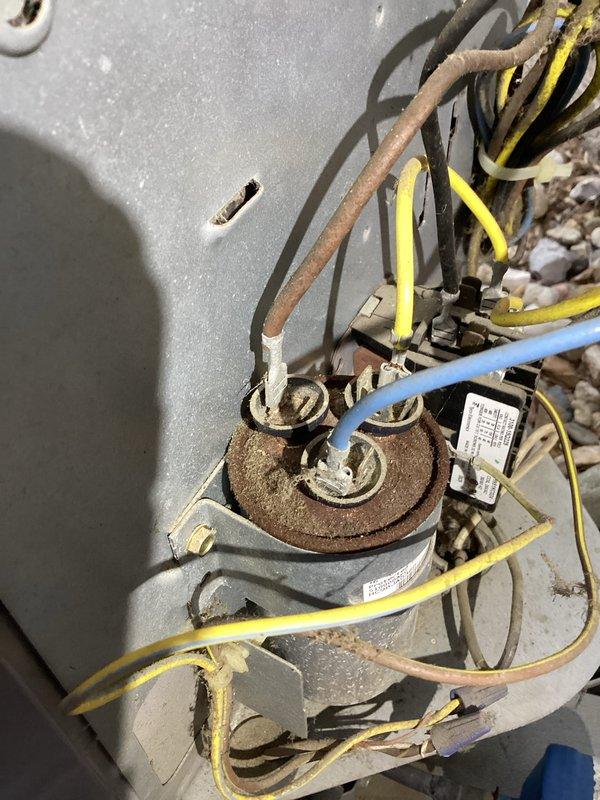Responded to customer inquiry regarding HVAC system operation and thermostat functionality. Upon inspection, documented thermostat displaying 78°F with cooling system active and noted severely corroded electrical connections within junction box that pose potential safety and reliability concerns. Advised customer of findings and recommended scheduling repair service to address corroded wiring connections to prevent system failure.