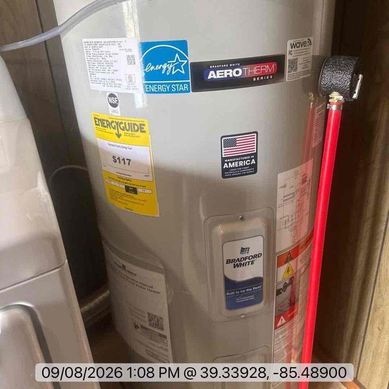 Installed a new Bradford White AEROTHERM series Energy Star certified commercial-grade heat pump water heater with venting routed to the attic space. The installation included connecting copper supply lines with proper insulation, installing a condensate drain line, and completing all necessary electrical connections. Provided customer with completed one-year installation warranty documentation for the equipment.