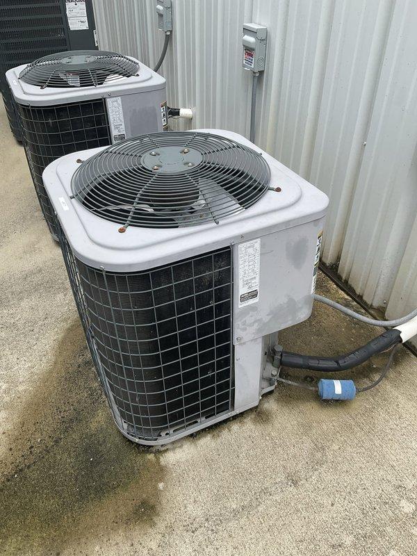 Conducted comprehensive evaluation of multiple HVAC systems experiencing mechanical failures. Unit 7 assessment revealed defective control board on furnace and failed condenser fan motor requiring replacement. Unit 11 inspection identified complete compressor failure on 3-ton Mitsubishi Electric mini-split system. Documented equipment conditions through detailed photography showing outdoor condenser units, electrical disconnects, and mounting configurations. Provided replacement estimates for all failed components and systems to restore cooling capacity.