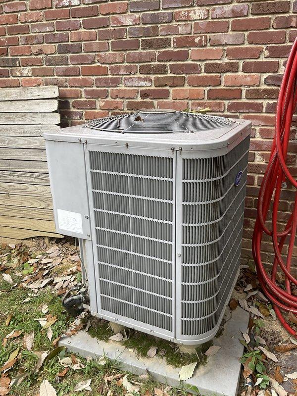 Conducted comprehensive assessment of residential HVAC system following reports of heat pump failure and furnace inducer motor malfunction. Evaluated outdoor Carrier heat pump condenser unit positioned on concrete pad against exterior brick wall, documenting unit condition and operational status. Inspected basement furnace installation including air handler unit, galvanized ductwork system, and associated electrical components. Assessed ductwork configuration and connections, including reported disconnected dryer vent line. Provided detailed equipment replacement estimate covering failed heat pump system and compromised furnace inducer motor, along with recommendations for ductwork repairs to restore proper system operation and ventilation safety.