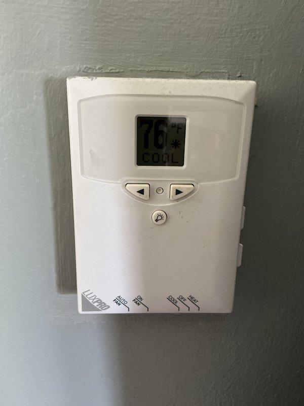Completed monthly preventative maintenance on cooling system including CCC service protocol. Inspected and verified thermostat operation at 76°F in cooling mode, checked blower motor assembly and confirmed all mechanical components functioning properly. Customer to provide 20x25x4 filter as it is not included in basic monthly service plan.