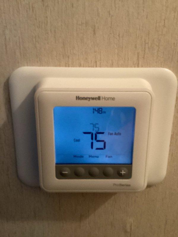 Completed annual basic heating maintenance visit on residential HVAC system under active maintenance agreement. Performed standard heating system inspection, verified thermostat operation showing proper temperature control at 75°F with fan set to auto mode, and replaced air filtration media with two 14x25x1 filters per service protocol. All equipment operating within normal parameters with no deficiencies noted during inspection.