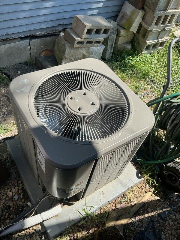 Completed routine cooling maintenance on residential split system with Lennox furnace and outdoor condenser unit. Performed standard inspection of both indoor and outdoor components, verified system operation, and documented equipment condition per Basic CCC maintenance agreement specifications. Customer notified that 20x25x4 filter is not included in service plan.