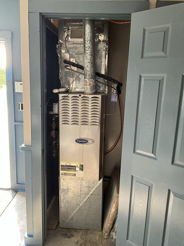 Performed diagnostic evaluation on residential multi-zone cooling system and identified failed compressor in one of three outdoor condensing units. Determined existing Goodman system had reached end of serviceable life due to age and component failure. Provided estimate for complete HVAC system replacement including new Lennox equipment to restore full cooling capacity and improve system efficiency.