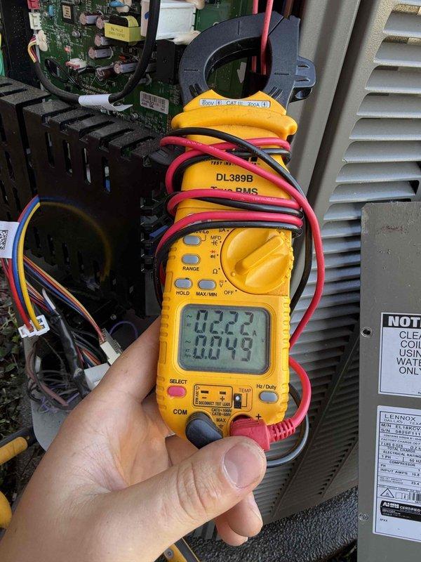 Performed comprehensive cooling maintenance on Lennox HVAC system under CCC agreement. Completed electrical diagnostics using digital clamp meter, verifying proper amperage and voltage readings on control board and system components. Replaced 20x25x4 air filter as included with maintenance agreement. Inspected furnace cabinet, condensate pump assembly, PVC vent and intake piping, gas line connections, and all electrical controls. System tested and operating within manufacturer specifications.