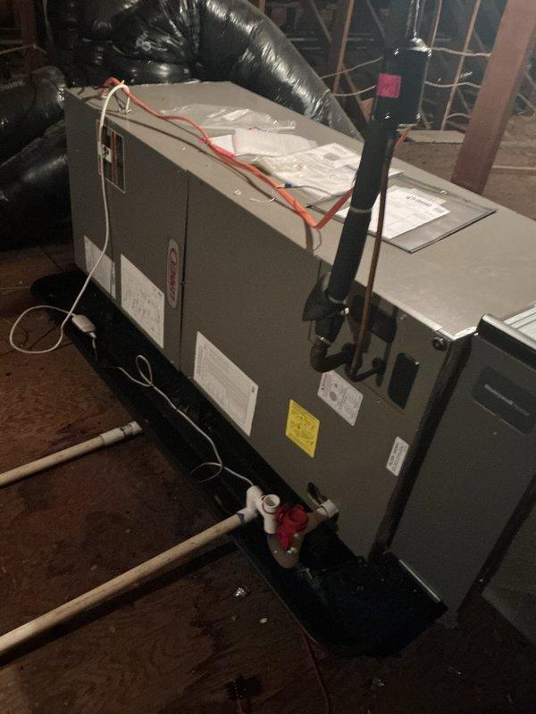 Completed basic monthly cooling maintenance on HVAC system. Performed inspection of outdoor condensing unit, verifying electrical connections, control board operation, and proper component function. Inspected indoor air handler unit, checked refrigerant line connections, and verified system airflow. Customer requires 20x20x4 filter replacement, which was not included in this service visit. All accessible components inspected and system operating within normal parameters at time of service.