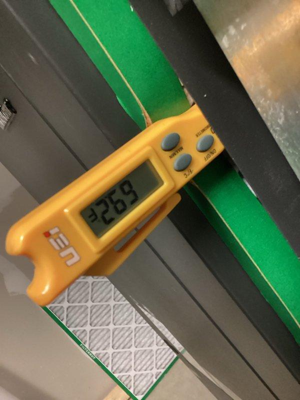 Completed basic monthly HVAC maintenance after 4:30 PM, including installation of 30x36x2 air filter and standard cooling system inspection. Temperature measurements were recorded at supply and return locations, with supply air reading 32.9°F and return air at 50°F, indicating proper system operation and adequate temperature differential for efficient cooling performance.