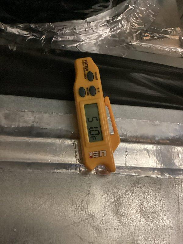Completed basic monthly HVAC maintenance after 4:30 PM, including installation of 30x36x2 air filter and standard cooling system inspection. Temperature measurements were recorded at supply and return locations, with supply air reading 32.9°F and return air at 50°F, indicating proper system operation and adequate temperature differential for efficient cooling performance.