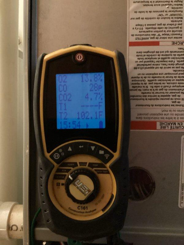 Performed comprehensive cooling maintenance on HVAC system including filter inspection and system diagnostics. Documented existing 16x25x4 Filtrete 1550 filter with proper airflow orientation markings and service date notation. Conducted multi-point system performance measurements using diagnostic meter, recording temperature differentials, pressure readings, and operational parameters to verify optimal cooling system functionality.