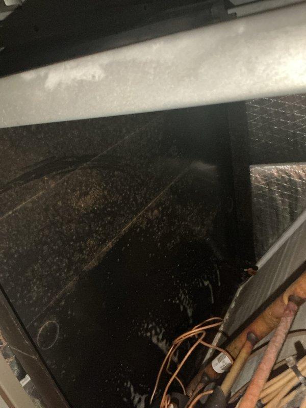 Completed monthly basic maintenance visit on two heat pump systems per service agreement. Performed visual inspection of both air handler units, checked blower motor assemblies and electrical connections, and inspected refrigerant line insulation and copper tubing for proper condition. Replaced 20x20x1 air filters on both units as included in recurring maintenance plan.