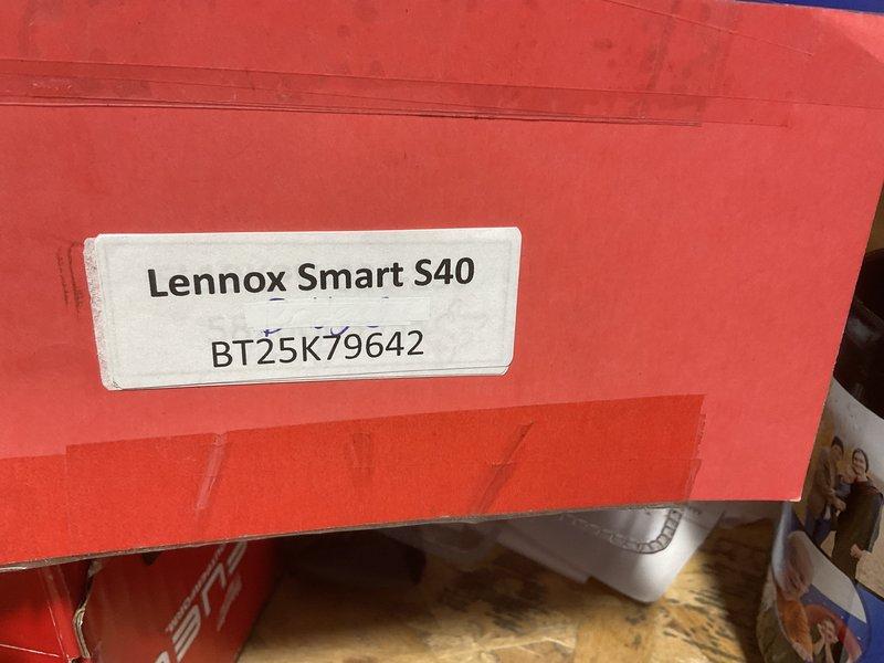 Completed full installation of Lennox Smart S40 heat pump system, model BT25K79642. Installed outdoor unit, configured system controls, and mounted new digital thermostat on interior wall. System tested and operational, with all components functioning to manufacturer specifications.