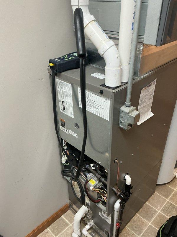 Completed basic monthly heating maintenance visit on residential HVAC system. Performed standard inspection of furnace components including burner assembly, heat exchanger, blower motor, and electrical connections. Replaced 16x25x1 air filter per monthly service agreement. Verified proper operation of gas valve, ignition system, and exhaust venting. All components found to be functioning within normal parameters with no issues identified.