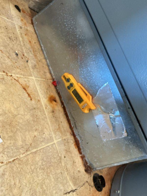 Completed preventive maintenance on CCHP heating system, including inspection of air handler and ductwork components. System requires 20x20x4 filter replacement, which was not included in service; noted significant condensation present on air handler surfaces indicating high humidity conditions or temperature differential during operation.