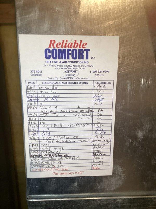 Completed annual heating maintenance visit on HVAC system per customer request due to late season timing. Performed comprehensive heating system inspection, verified thermostat operation displaying 71°F in AUTO mode, and reviewed equipment maintenance history log. Customer requires 20x4x4 filter replacement, which was not included in this service visit.