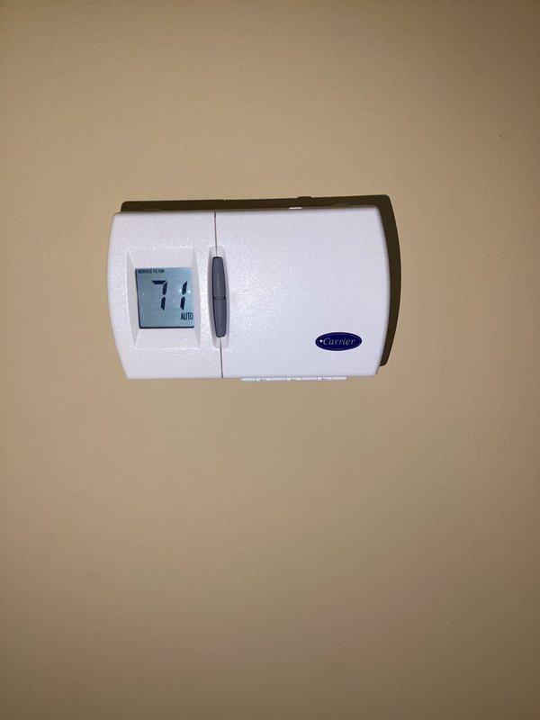 Completed annual heating maintenance visit on HVAC system per customer request due to late season timing. Performed comprehensive heating system inspection, verified thermostat operation displaying 71°F in AUTO mode, and reviewed equipment maintenance history log. Customer requires 20x4x4 filter replacement, which was not included in this service visit.