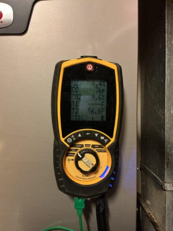 Performed comprehensive heating maintenance on Lennox furnace system under active CCH Basic service agreement. Conducted combustion analysis using digital analyzer, measuring supply temperature of 76°F and return temperature of 56.6°F with proper temperature rise. Replaced 20x20x4 air filter per service agreement specifications. Verified all safety controls, venting system integrity, and confirmed unit operating within manufacturer specifications.