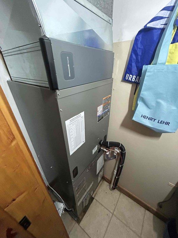 Returned to site to complete blower motor and housing replacement on residential air handler unit. Removed access panel, extracted failed blower assembly, and installed new blower motor with housing. Reconnected all electrical wiring, verified proper operation, secured access panel, and confirmed system functionality with normal airflow restored.