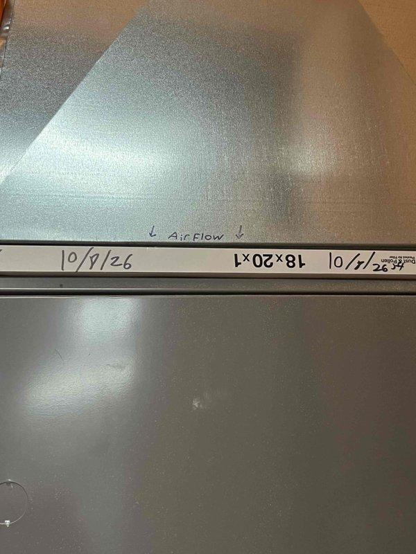 Completed basic monthly heating maintenance service including system inspection and filter replacement. Installed new 18x20x1 air filter in the HVAC air handler unit and documented filter specifications and service date on the unit for future reference. Verified proper airflow direction during installation and confirmed system operational status upon completion.