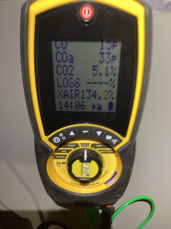 Completed monthly basic heating maintenance service per CCH agreement. Performed combustion analysis on heating system, recording CO2 levels at 5.1% and excess air at 134.2%. Inspected heating unit components and verified proper operation. Customer requires 16x25x4 filter, which is not included in maintenance agreement. All systems operating within normal parameters at time of service.