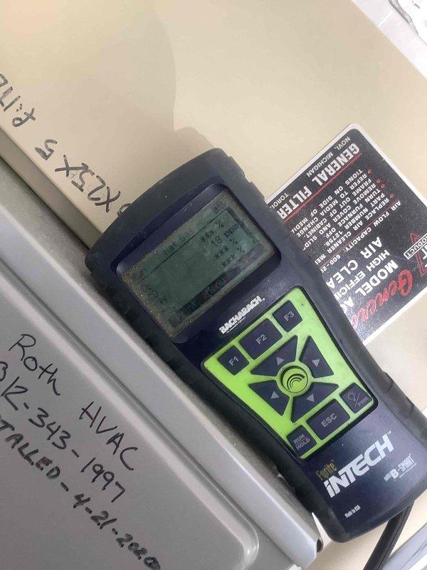 Completed furnace tune-up and preventative maintenance inspection on residential heating system. Performed diagnostic measurements and system evaluation using digital testing equipment. Customer requested replacement of 20x25x5 air filter during service visit.