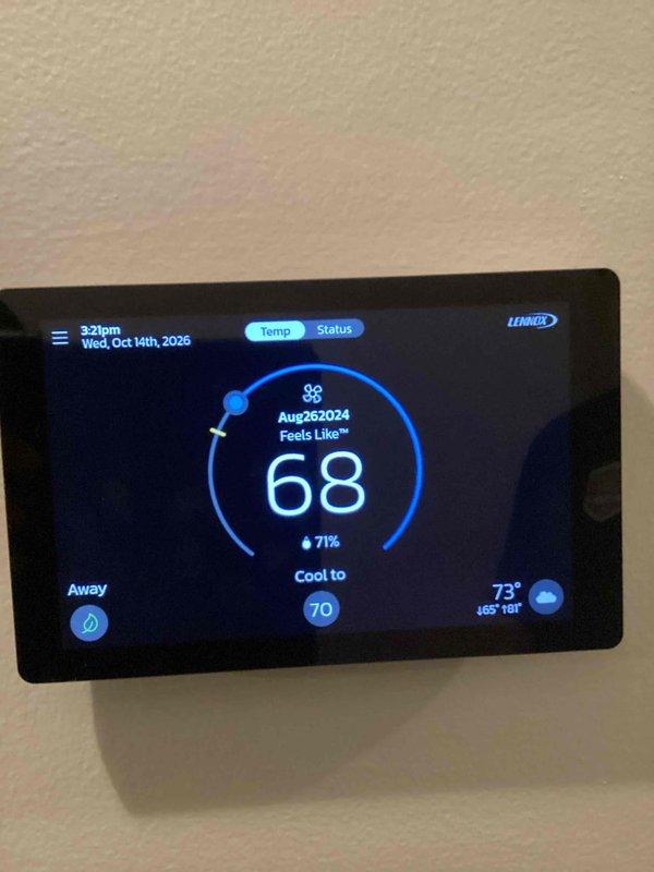 Performed scheduled monthly heating system maintenance, including replacement of the 20x25x1 air filter and verification of thermostat operation and system status. Borescope inspection of the coil revealed bent and dented fins along with signs of corrosion on adjacent components; recommend monitoring and follow-up evaluation to maintain optimal airflow and heat transfer efficiency.
