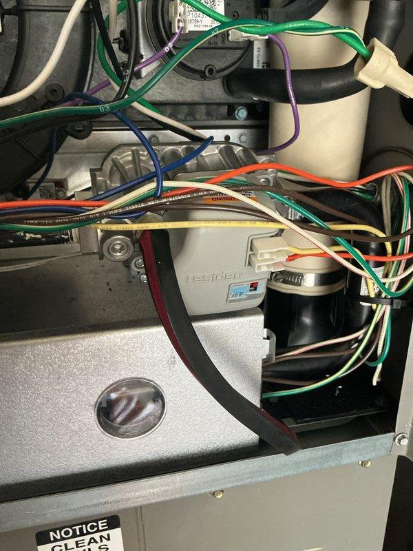 Performed scheduled seasonal heating maintenance on a Lennox ML196DFE downflow gas furnace under the Comfort Club plan. Inspected the burner assembly, gas valve, draft inducer, pressure switch, and flue connections with the access panel removed, and found no evidence of cracking, rust, or frost, though light dust and soiling were present. Replaced the 20x20x4 return air filter, verified the equipment documentation and maintenance history were up to date, and recorded the visit.