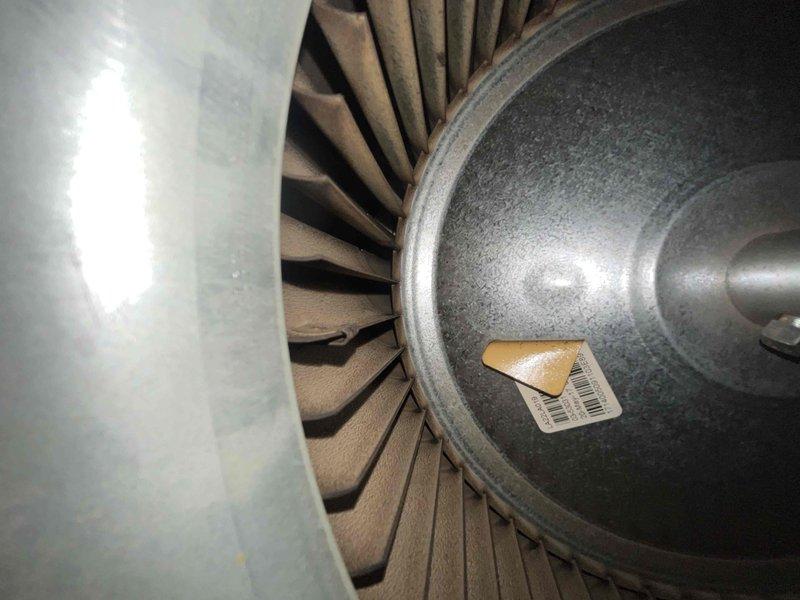 Performed annual heating maintenance inspection on the forced-air system, including a visual inspection of the blower assembly, which showed a dust and debris accumulation on the squirrel-cage blower wheel blades, and verified heating operation through the Honeywell ProSeries thermostat, confirming a heat call with fan in auto mode and proper system response. Filter (16x25x4) was not included with this visit.