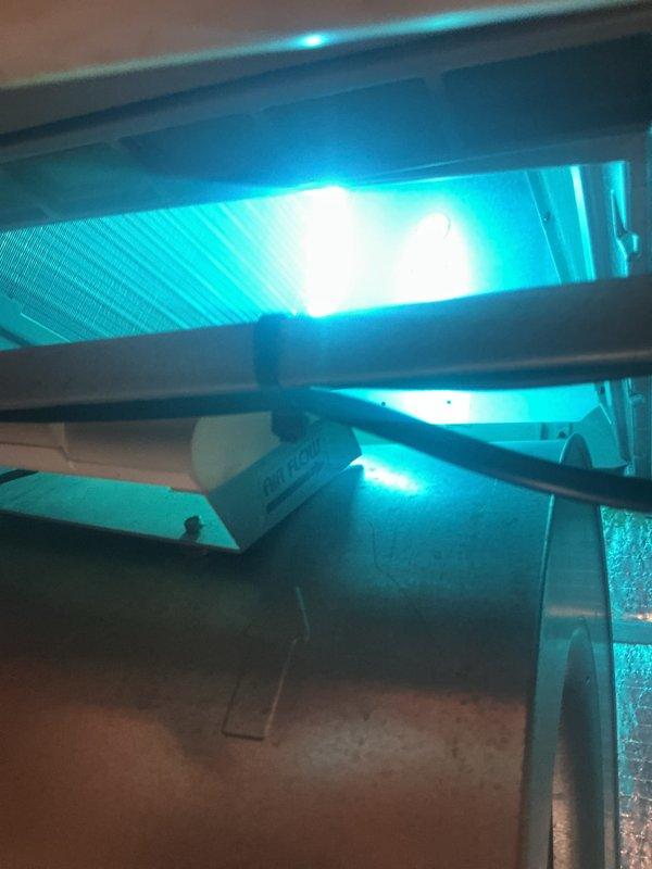 Performed seasonal heating maintenance on the heat pump system, including inspection of the air handler, indoor coil, and ductwork connections, with no frost, rust, or visible damage observed. Verified UV lamp operation, confirmed proper airflow components and insulation integrity, and tested thermostat operation in heat mode with the system responding normally. Filter (20x20x4) was not included with this visit.