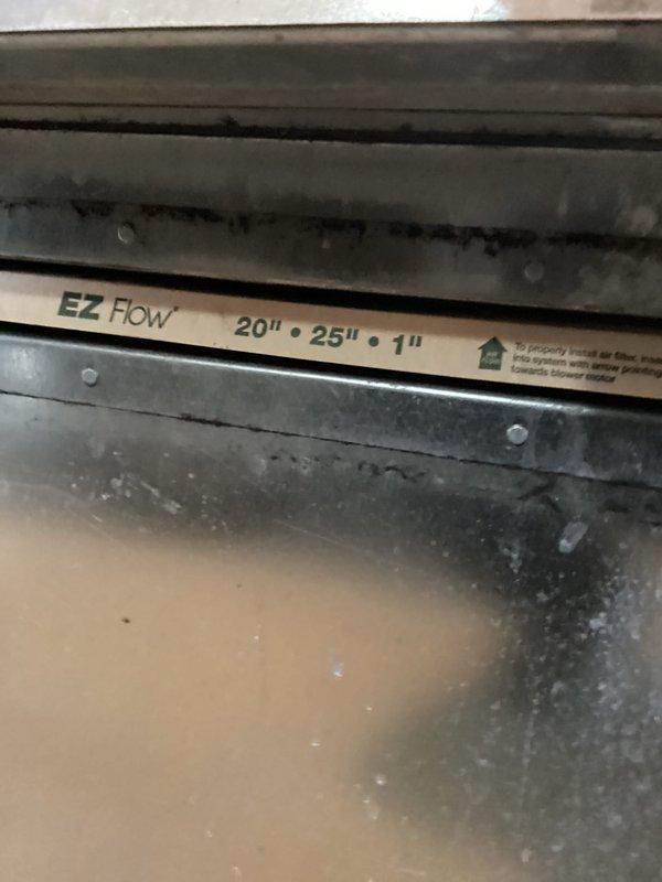 Performed scheduled heating system maintenance and replaced the return air filter with a new 20x25x1 unit, confirming proper airflow arrow orientation toward the blower motor. Cleaned accumulated dust and debris from the filter slot and surrounding duct surfaces. Verified thermostat operation, with indoor temperature holding at setpoint at 72°F against a 41°F outdoor ambient.