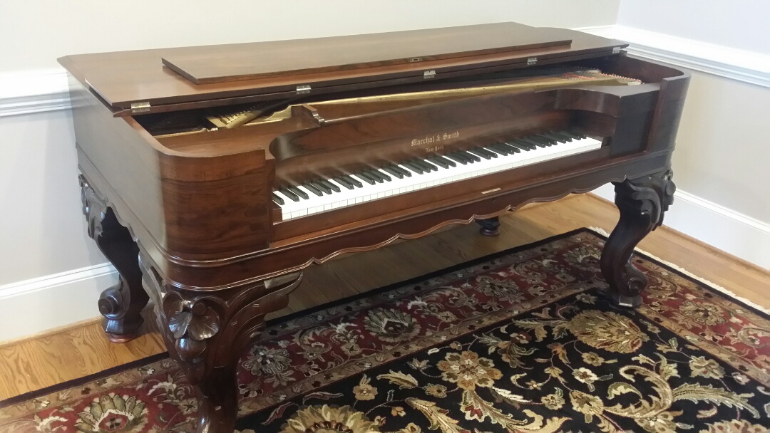 Full piano restoration of this square grand piano.