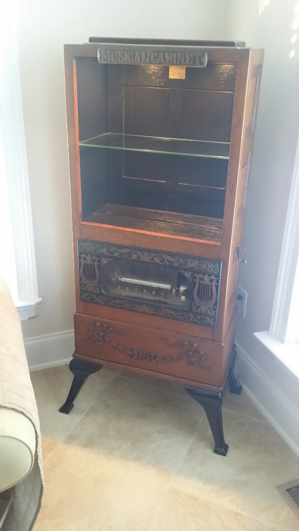 Repaired and refinished music cabinet from1920's