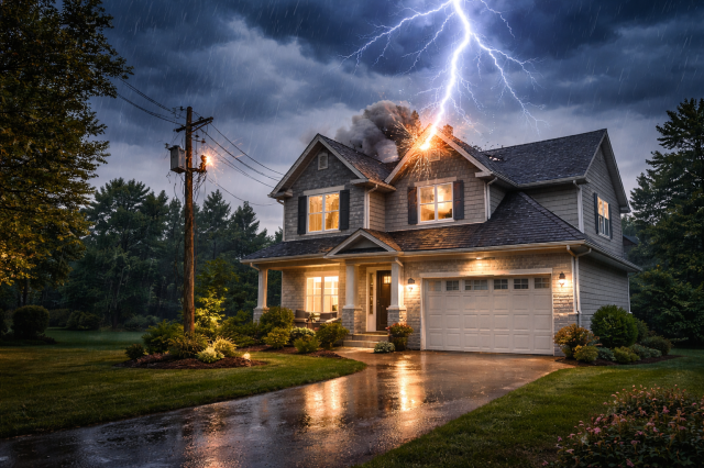 Severe storms bring more than just heavy rain—lightning can spark fires, overload electrical systems, and cause hidden structural damage. Many insurance claims overlook these secondary losses. Our team thoroughly documents every lightning-related impact so you get the compensation you deserve. Get your free property review today!