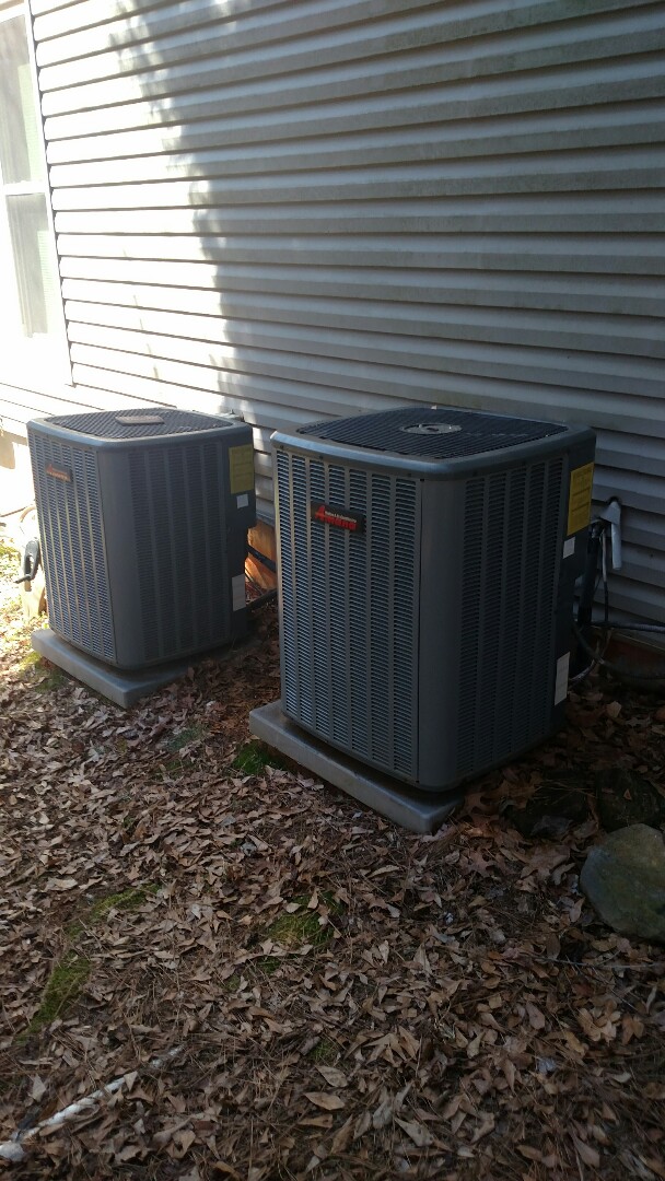 Oakwood, GA - Performing cooling maintenance on these two Amana 14 seer heat pumps. We are local and in or near this area on a daily basis. We serve you and your family with honesty and integrity. We service all brands like Carrier Bryant Lennox Comfortmaker Nordyne Tappan Westinghouse Trane American standard Ruud Rheem Heil Amana Goodman Daikin GMC Whirlpool weather king. Oakwood, GA - Performing cooling maintenance on these two Amana 14 seer heat pumps. We are local and in or near this area on a daily basis. We serve you and your family with honesty and integrity. We service all brands like Carrier Bryant Lennox Comfortmaker Nordyne Tappan Westinghouse Trane American standard Ruud Rheem Heil Amana Goodman Daikin GMC Whirlpool weather king.