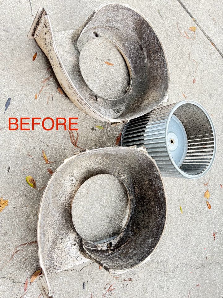 Completed the service agreement visit. Found the blower assembly completely cover on mold. Recommend the client to clean it and install a uv light. We cleaned the blower assembly and installed the uv system. Left the system working in good order. 
