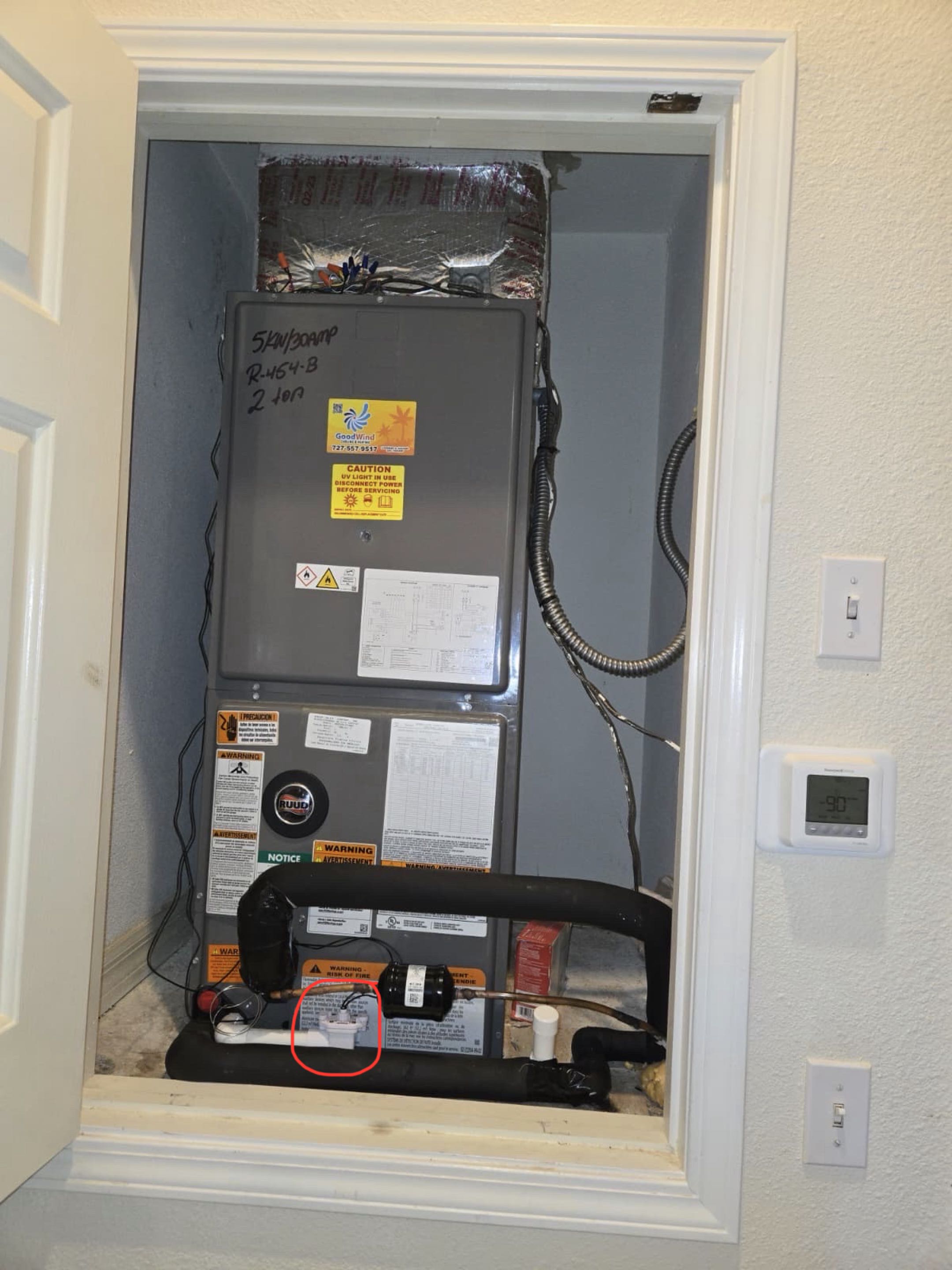 Completed a first service visit of this new member. Clean the drain line that was in pretty bad condition. Checked all mechanical and electrical on a brand new system installed  last year by us.  Since that day this system was not maintained properly. Now she join out membership programs and she is now worry free. 
