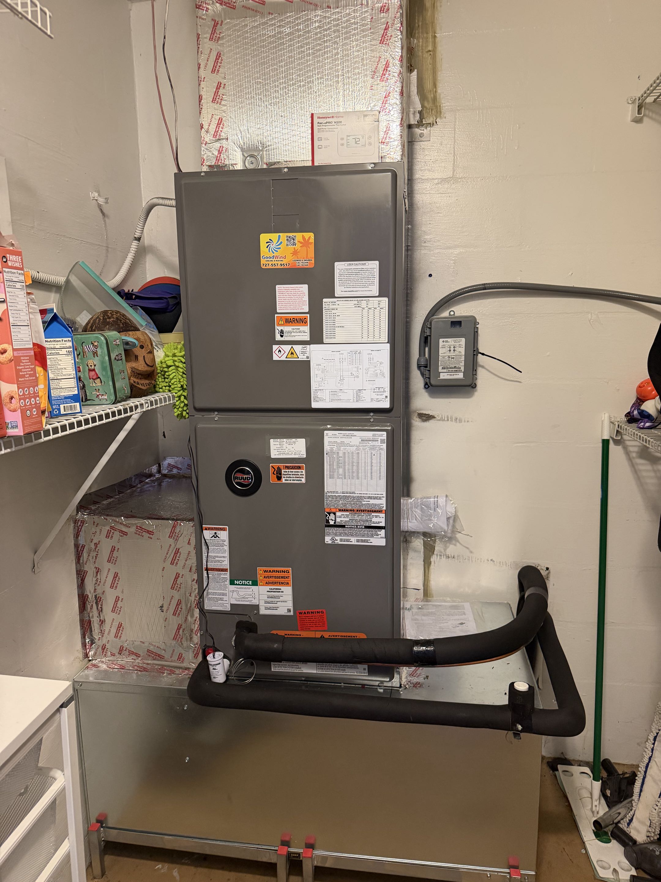 Completed a full 4 ton heat pump Ruud System. Customer very happy. 