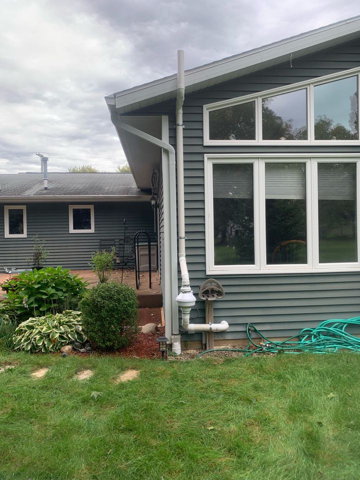 Here’s a radon mitigation system we installed today for a house that had really high levels of radon gas.