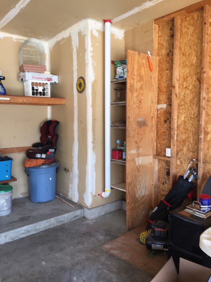 Installed this radon mitigation system up into an unfinished garage attic space. 