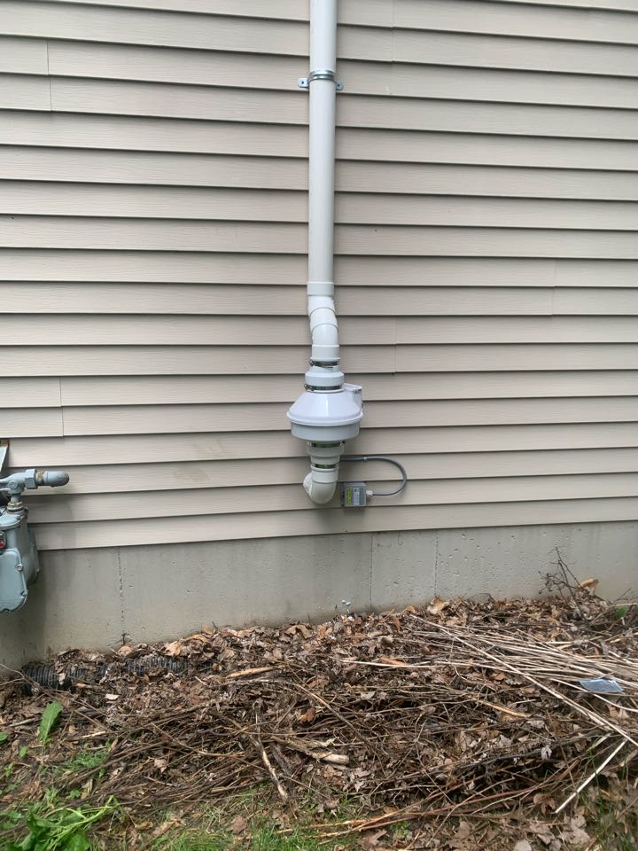 Grand Rapids, MI - This is the second radon mitigation system that our company has installed today. This radon system was installed on the south side of the home where it’s hidden the most, along side the other utilities. Grand Rapids, MI - This is the second radon mitigation system that our company has installed today. This radon system was installed on the south side of the home where it’s hidden the most, along side the other utilities.