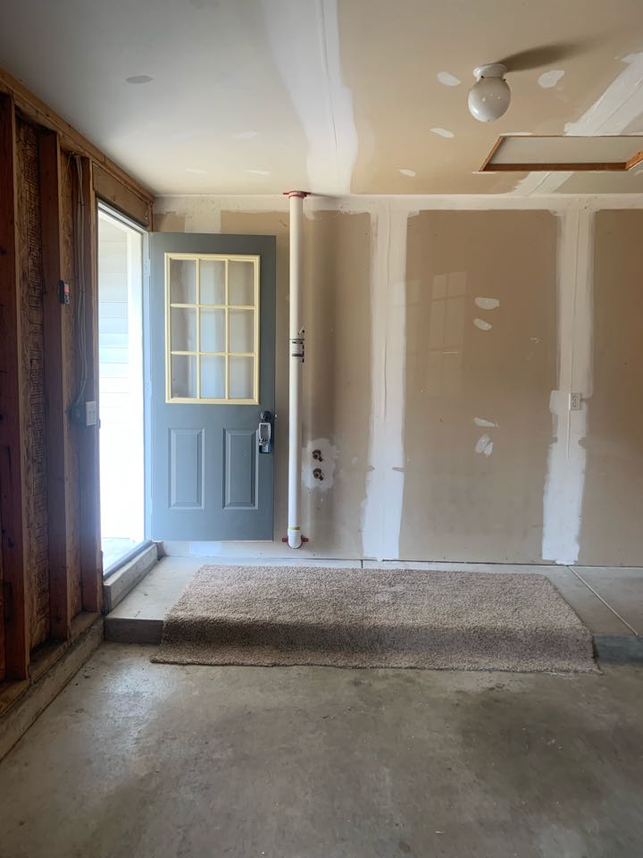 Wyoming, MI - This radon system was routed from a bedroom closet in the basement and then up into the garage attic. Wyoming, MI - This radon system was routed from a bedroom closet in the basement and then up into the garage attic.