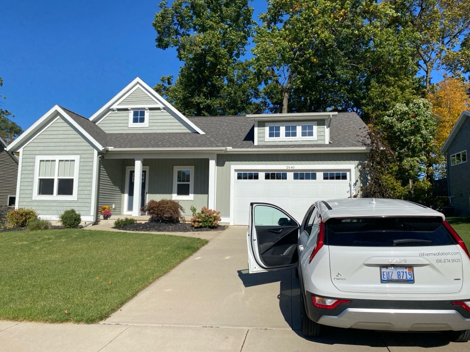 Grand Rapids, MI - The post mitigation radon test at this house showed that the radon levels have been reduced to a very acceptable level  Grand Rapids, MI - The post mitigation radon test at this house showed that the radon levels have been reduced to a very acceptable level