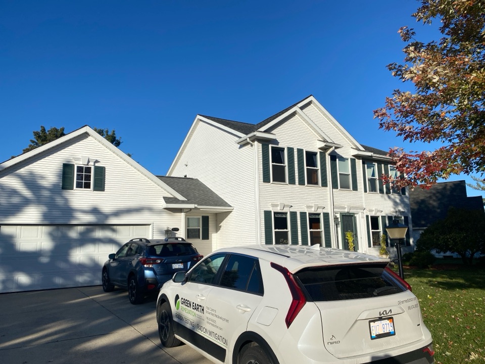 The sales inspection for this house showed elevated levels of radon. Next month a radon mitigation system will be installed to lower the radon levels so that the sales process can move forward without any delay 