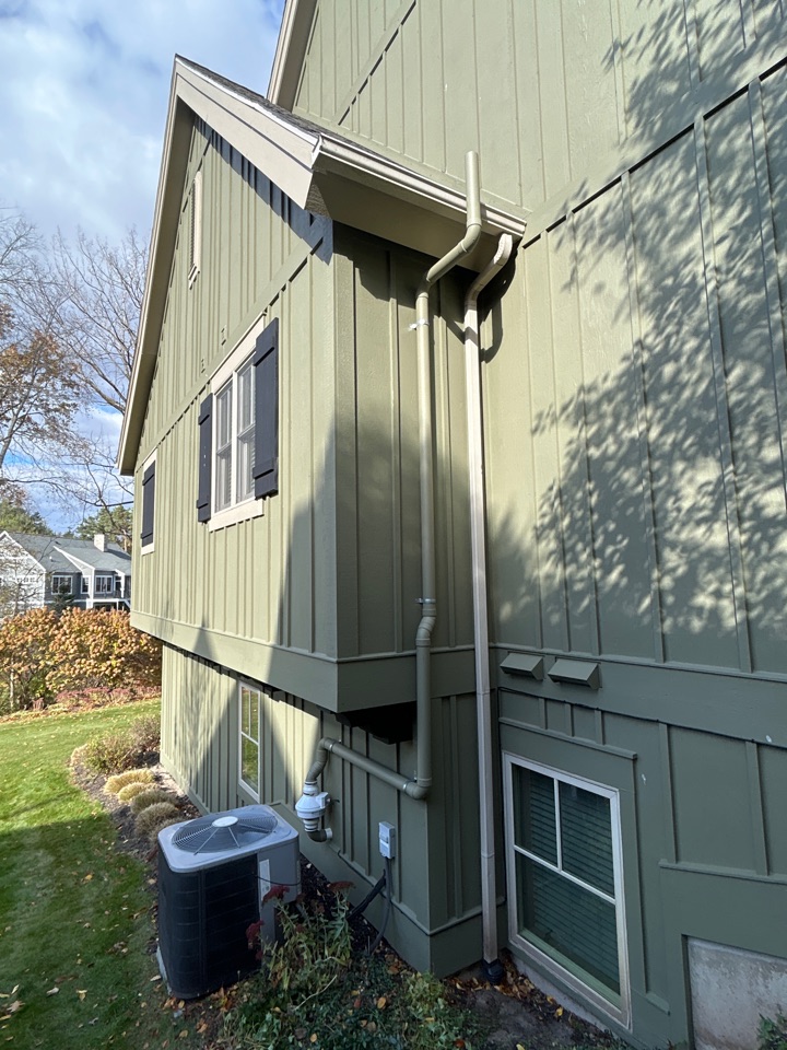 Radon mitigation system installation. Custom painted pipe routed around the outside of the home to match the customers house. Another satisfied customer!  Radon mitigation system installation. Custom painted pipe routed around the outside of the home to match the customers house. Another satisfied customer!