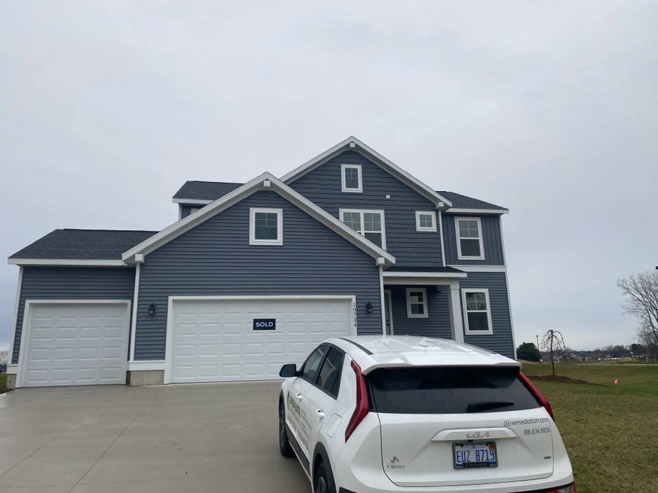 New construction houses like this house can have elevated levels of radon gas. Next month a radon mitigation system will be installed to lower the radon levels 