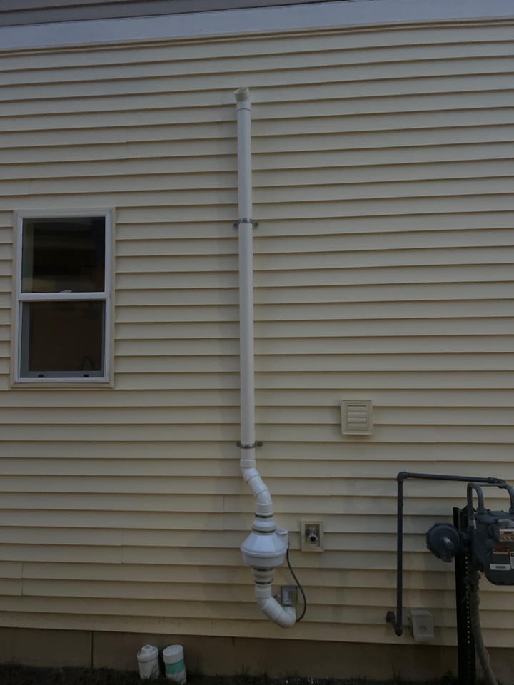 Sweet new radon mitigation system installed by Green Earth Remediation, one more family a little bit safer from this radioactive gas.
