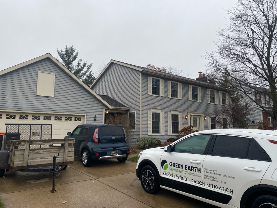 The new owners of this house wanted an estimate for a radon mitigation system after finding out that the radon levels are elevated in their house. Next month a radon mitigation systems will be installed to limit the radon levels 
